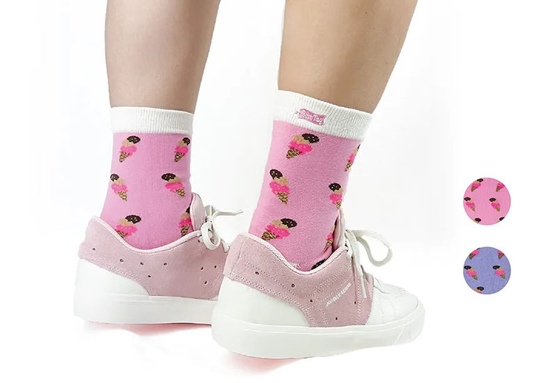 甜筒冰淇淋-粉 厚襪款(2種尺寸)